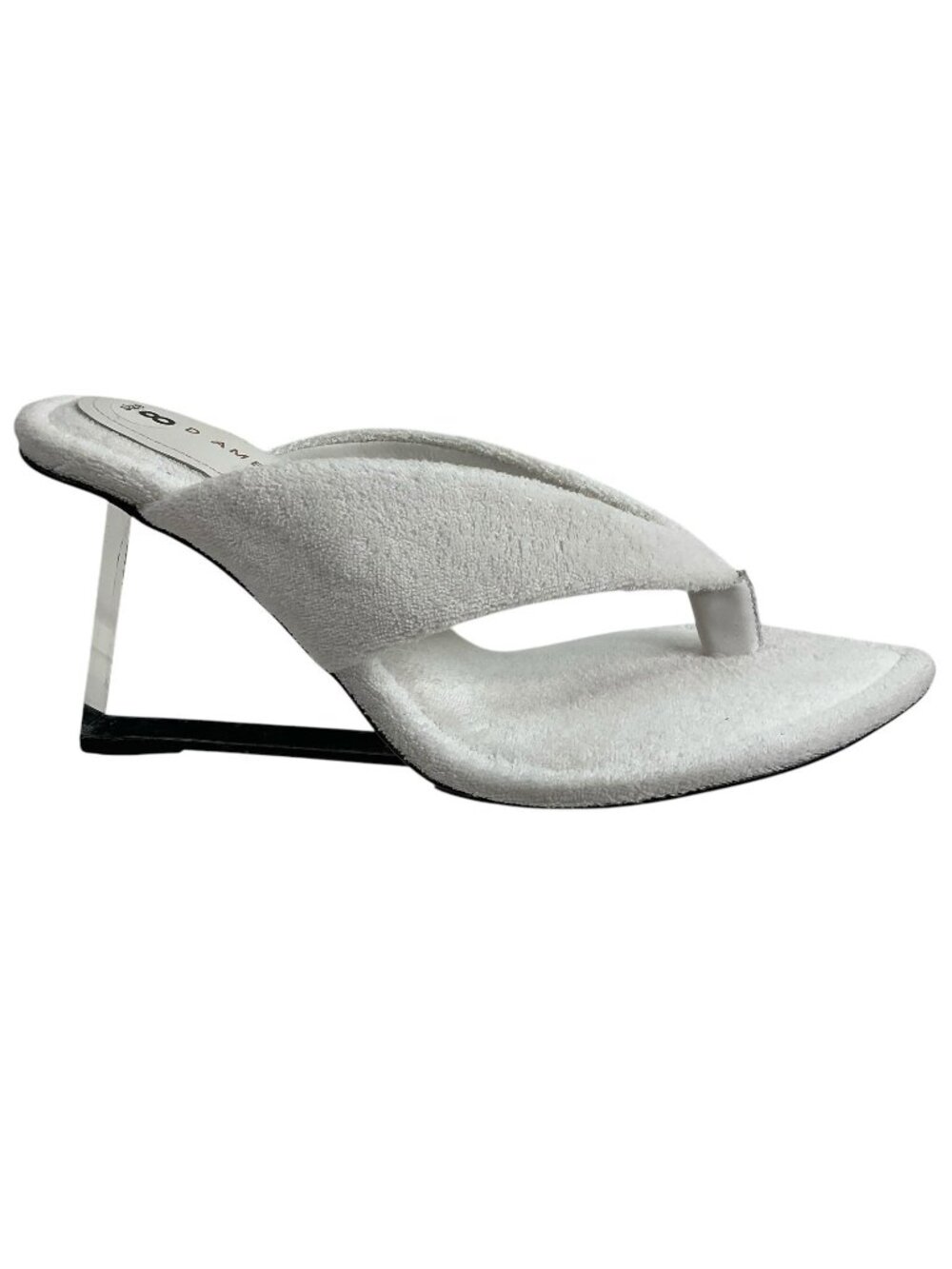Good American Heels Womens Sz 8 White Terry Cloth Cinder F*cking Rella $260 Nwb - Picture 1 of 16